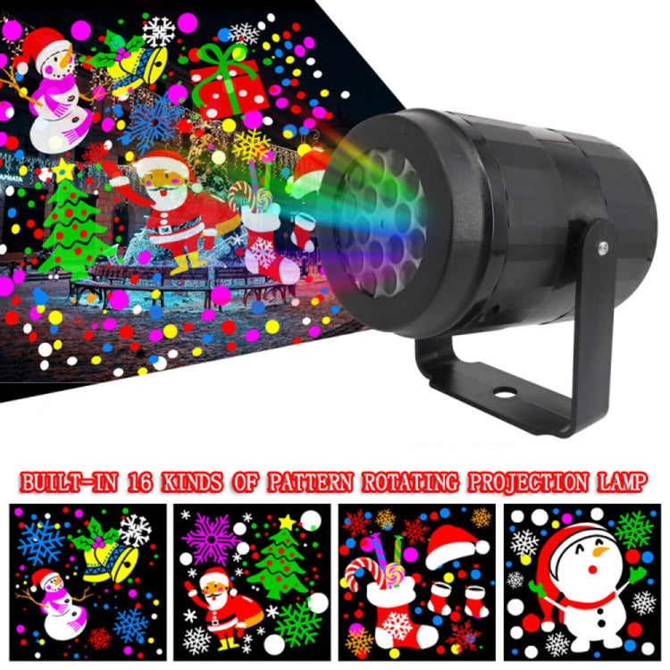 4W LED Snowflake Christmas Decoration Projector Light with 16 Patterns, Spec: AU Plug
