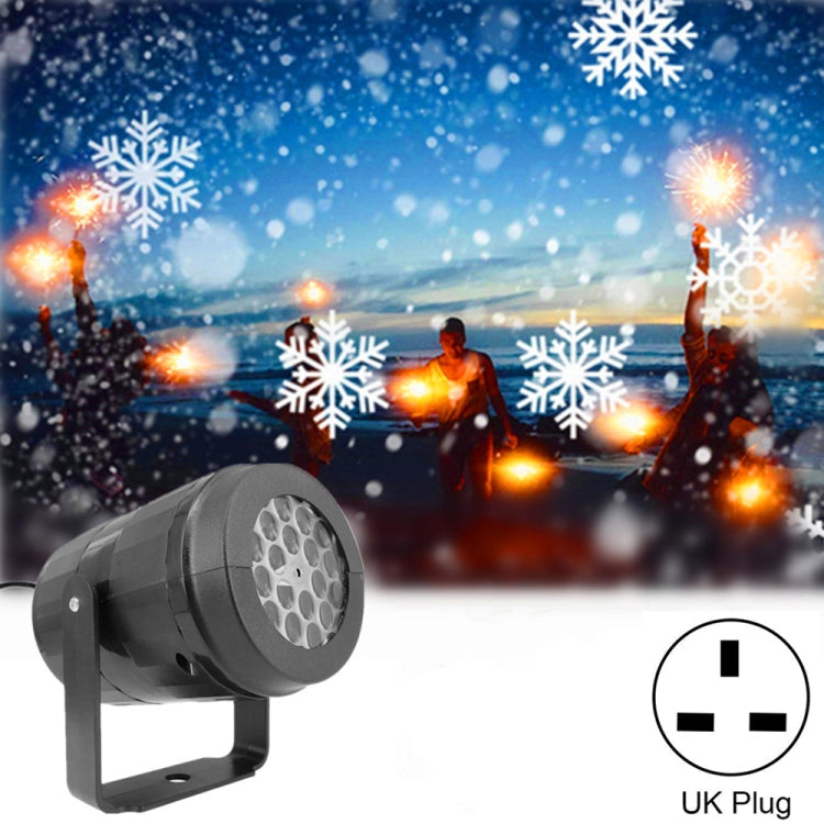 KD-1001 LED Rotatable Christmas Decoration Snowflake Projector Light, Specification: UK Plug