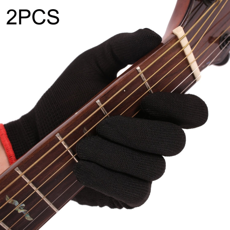 2PCS Beginner Press Nylon Wear -Resistant Anti -Slip Left Hand Guitar Exercise Glove,Size: Small