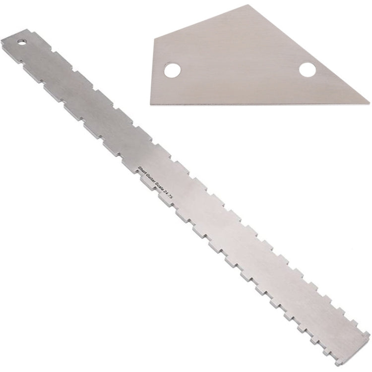 GNR3 Stainless Steel Measurement Bass Guitar Neck Ruler, Style: Double Teeth+Leveling Ruler