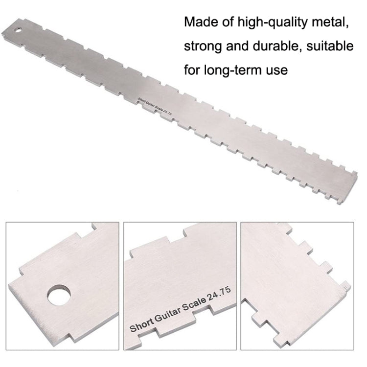 GNR3 Stainless Steel Measurement Bass Guitar Neck Ruler, Style: Double Teeth+Leveling Ruler