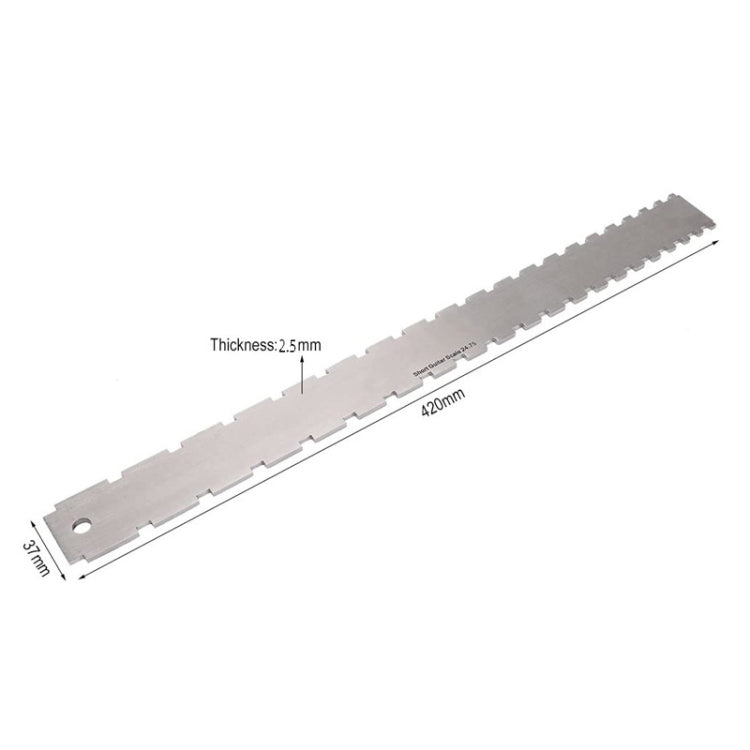 GNR3 Stainless Steel Measurement Bass Guitar Neck Ruler, Style: Double Teeth+Leveling Ruler+String High Ruler