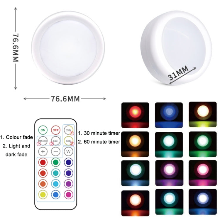 3 Lights 1 Remote Control 13-colour Night Light RGB Infrared Dimmable Cabinet Light