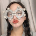 Christmas Weird Glasses Personalized Christmas Hair Clip, Color: Silver Glitter Snowflake