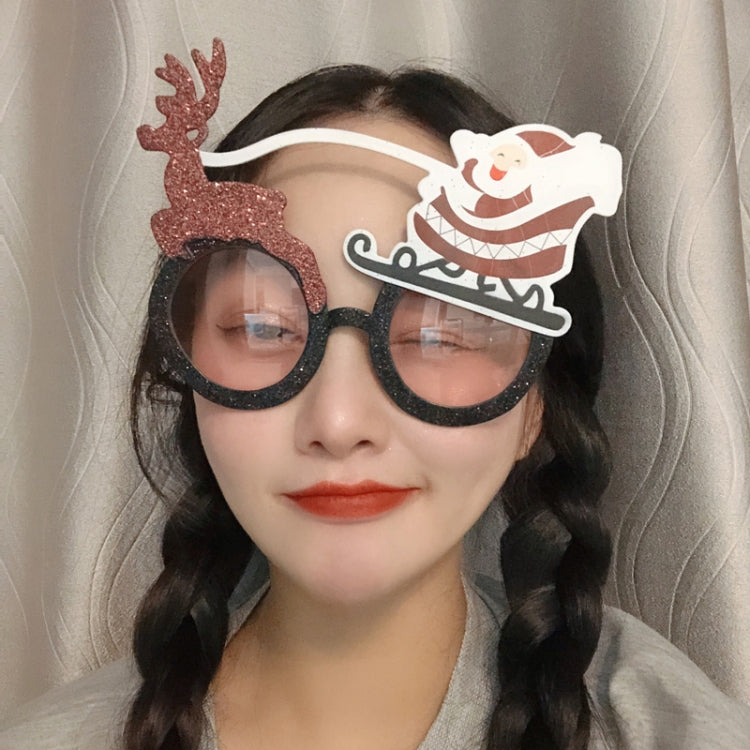 Christmas Weird Glasses Personalized Christmas Hair Clip, Color: Deer Pulling Old Man