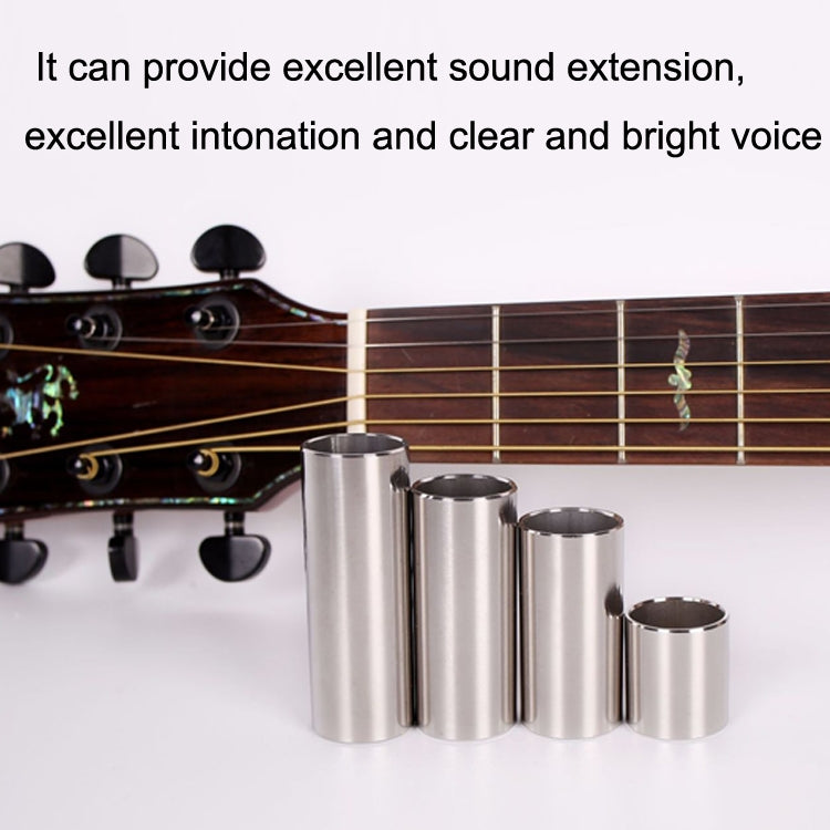 2PCS Stainless Steel Guitar Slide Tube Folk Slide Block, Size: 60mm(Silver)
