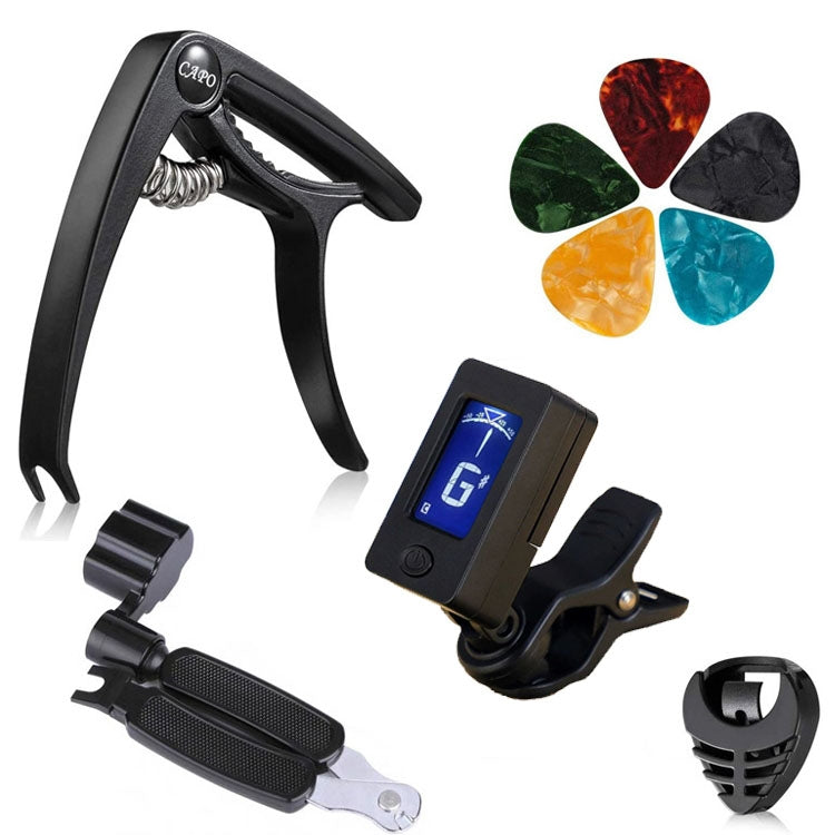 9 PCS / Set Folk Wood Bass Guitar Tuning Clip Tuner Instrument Set