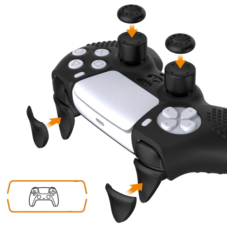 For PS5 Game Controller Joystick Cap Silicone Protective Cover Kit Dustproof Case(Black Polka Dots)