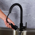 Kitchen Pull-out Faucet Stainless Steel Sink Telescopic Universal Faucet,Spec: CLH002 Black