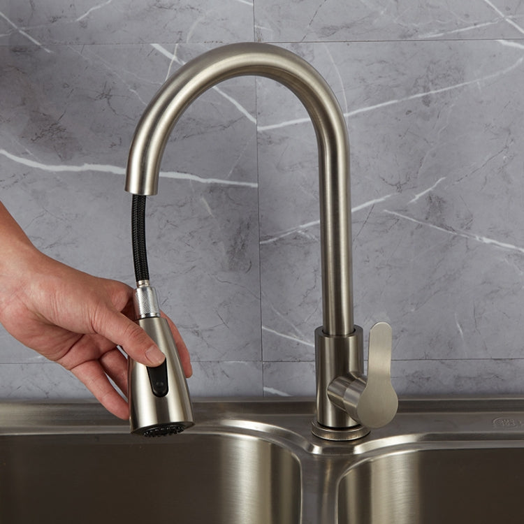 Kitchen Pull-out Faucet Stainless Steel Sink Telescopic Universal Faucet,Spec: CLY002 Wire Drawing