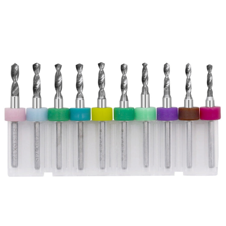 10 In 1 PCB Tungsten Steel Drill Bits Carving Miniature Drill Bits, Size: 2.1-3.0mm