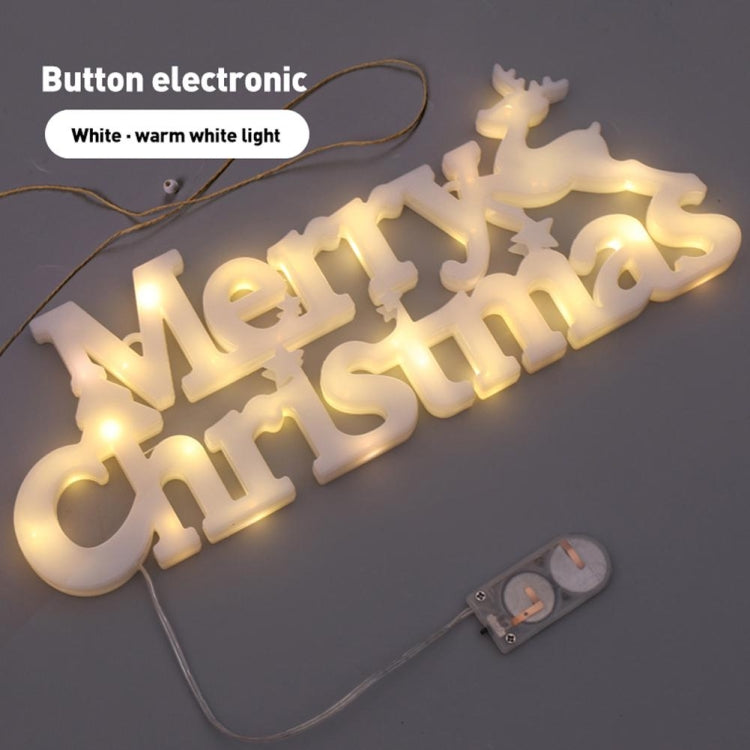 Merry Christmas Letters Modeling Lights(White Shell Button Battery)