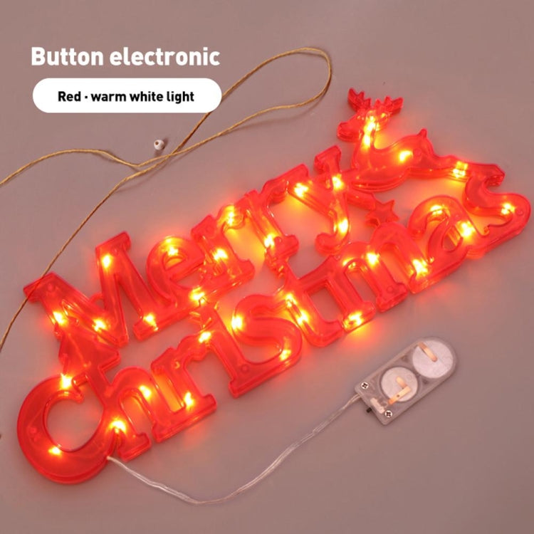 Merry Christmas Letters Modeling Lights(Red  Shell Button Battery)