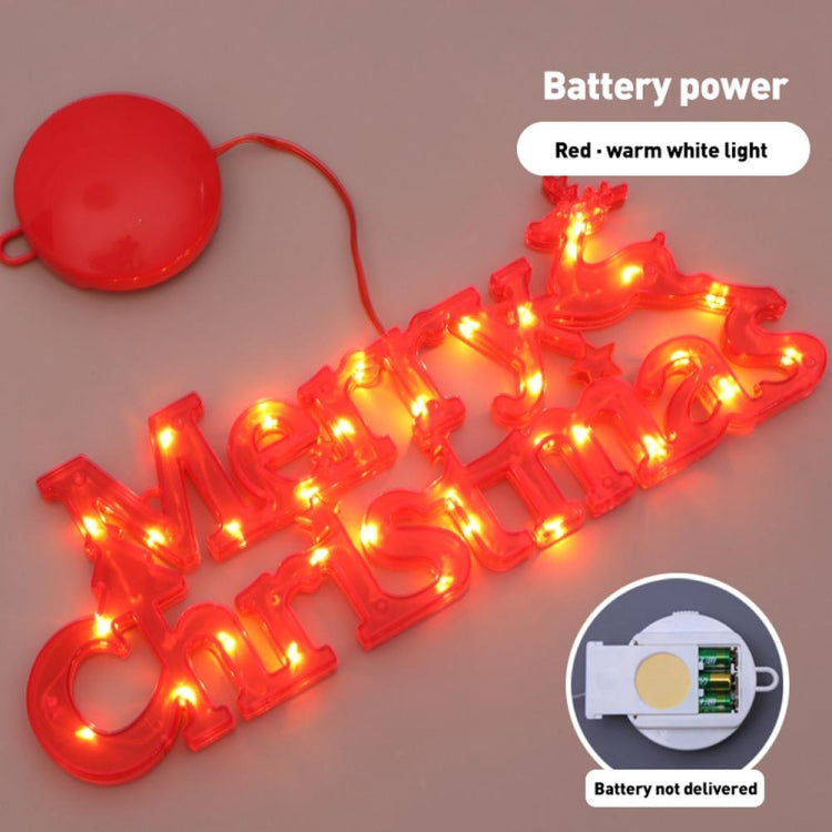 Merry Christmas Letters Modeling Lights(Red  Shell Dry Battery)