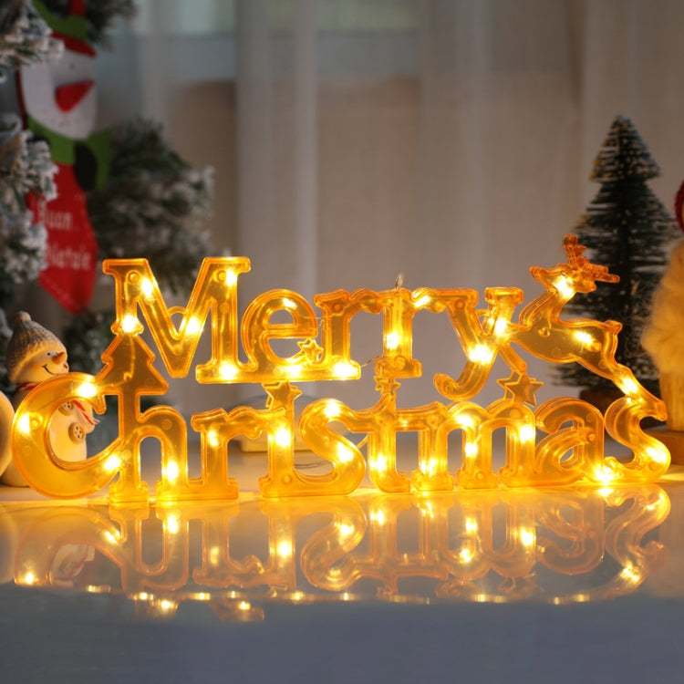 Merry Christmas Letters Modeling Lights(Yellow Button Battery)