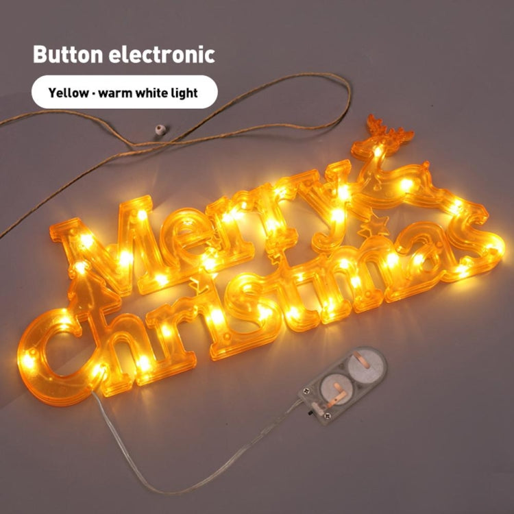 Merry Christmas Letters Modeling Lights(Yellow Button Battery)