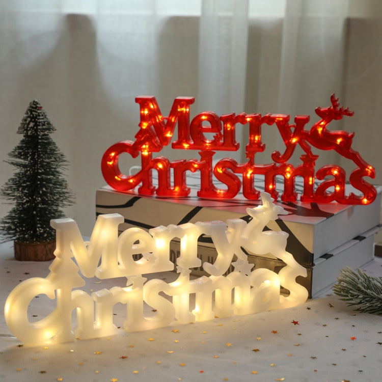Merry Christmas Letters Modeling Lights(White Shell Button Battery)