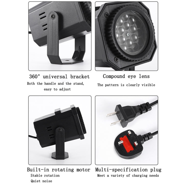8W Christmas Colorful Rotating Laser Atmosphere Light Random Pattern Delivery UK Plug with 6 Cards