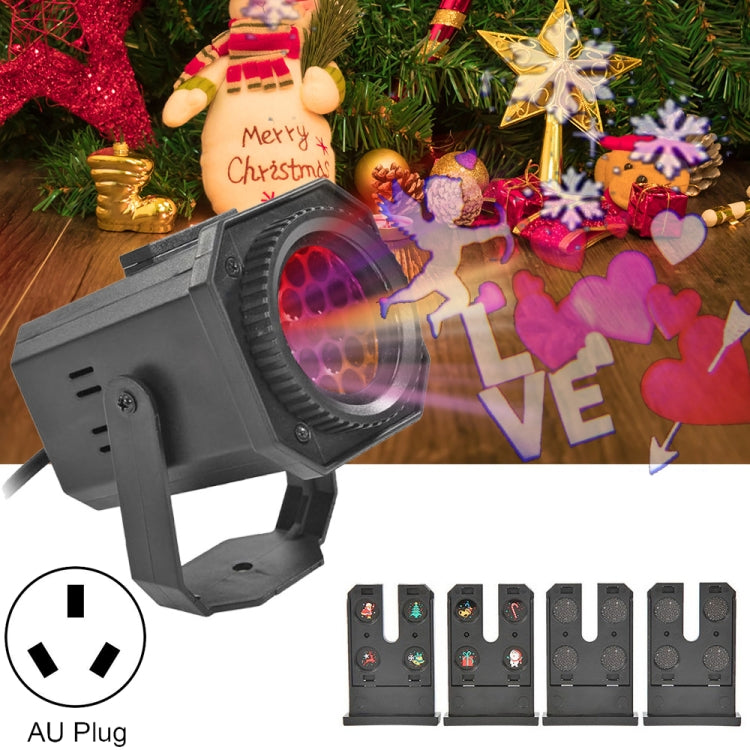 8W Christmas Colorful Rotating Laser Atmosphere Light Random Pattern Delivery AU Plug with 4 Cards