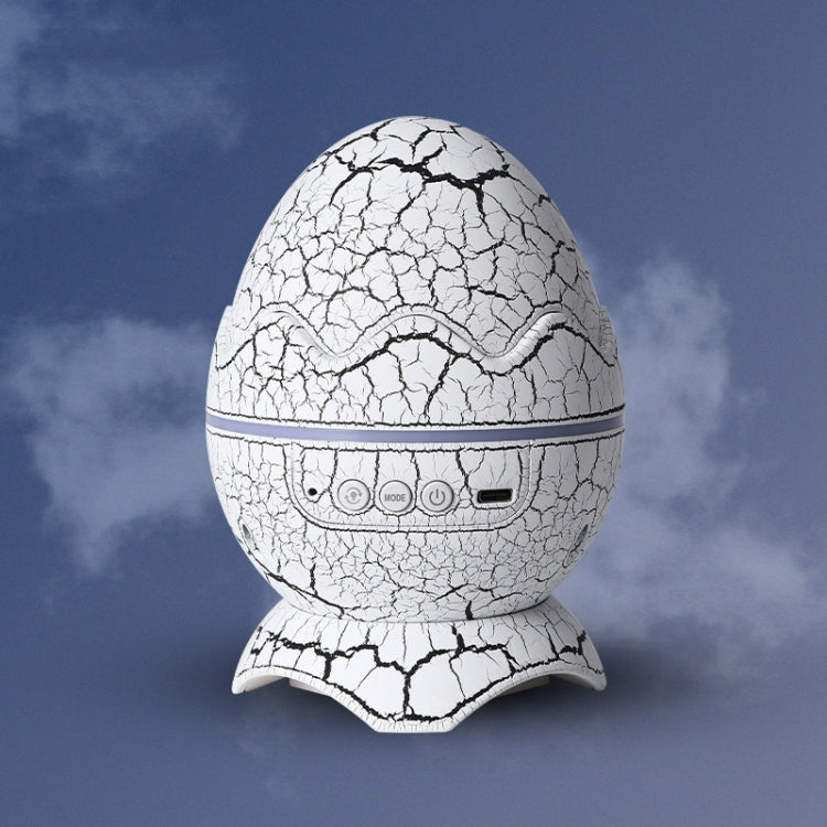 K850 LED Dinosaur Egg Remote Control Bluetooth Star Projection Light with Speaker Function(Crack White)