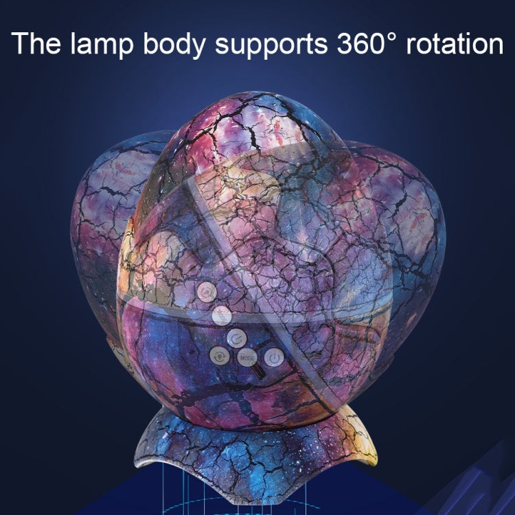 K850 LED Dinosaur Egg Remote Control Bluetooth Star Projection Light with Speaker Function(Crack White)