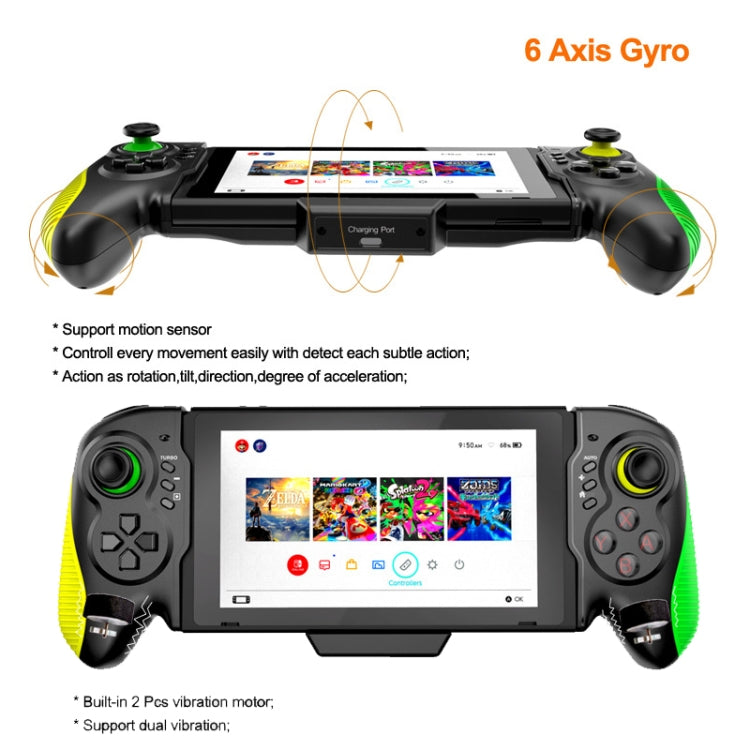 STK-7037 For Switch Game Controller with 6-axis Somatosensory Burst Function(Yellow Green)