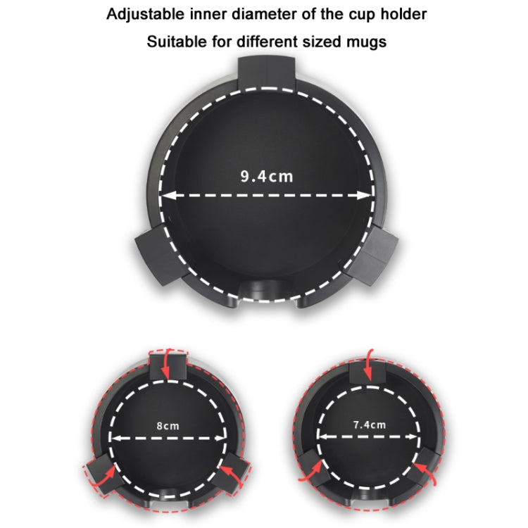 Multi-functional Spill-proof Insulated Fixed Cup Holder(Black)