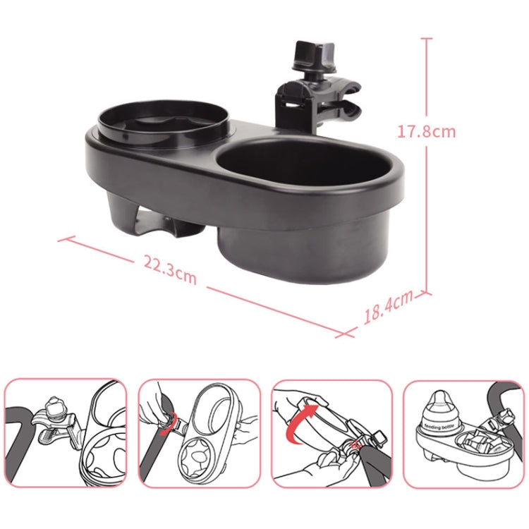 Stroller Double Cup Holder Pushchair Bottle Snack Box Shelf(J4100)