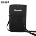 Tingofine YT5 Multifunctional Travel Passport RFID Anti-theft Document Bag Waterproof Passport Holder(Black)