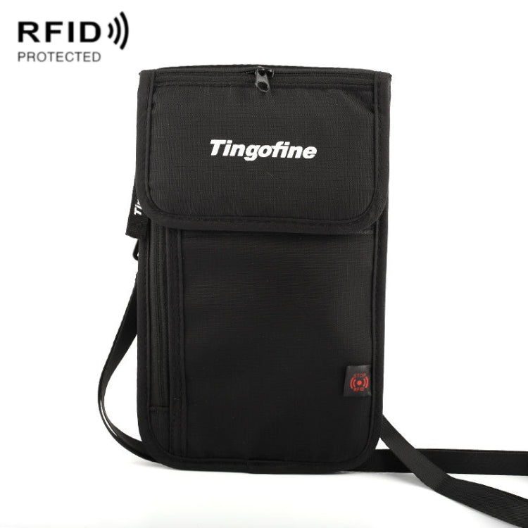 Tingofine YT5 Multifunctional Travel Passport RFID Anti-theft Document Bag Waterproof Passport Holder(Black)