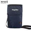 Tingofine YT5 Multifunctional Travel Passport RFID Anti-theft Document Bag Waterproof Passport Holder(Royal Blue)