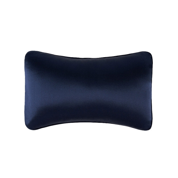 TZ19 Silk Car Head Pillow Car Memory Foam Comfort Lumbar Support(Navy)