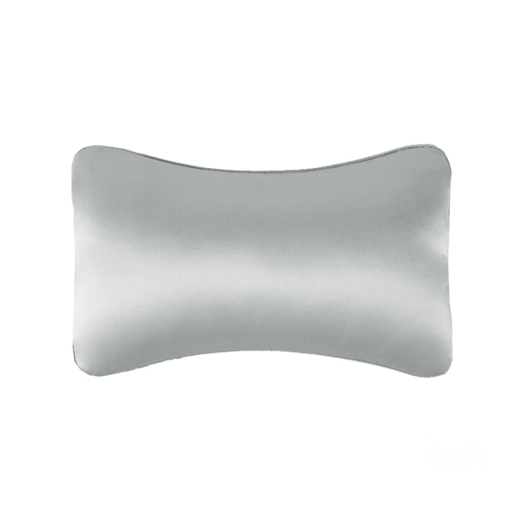 TZ19 Silk Car Head Pillow Car Memory Foam Comfort Lumbar Support(Silver Gray)