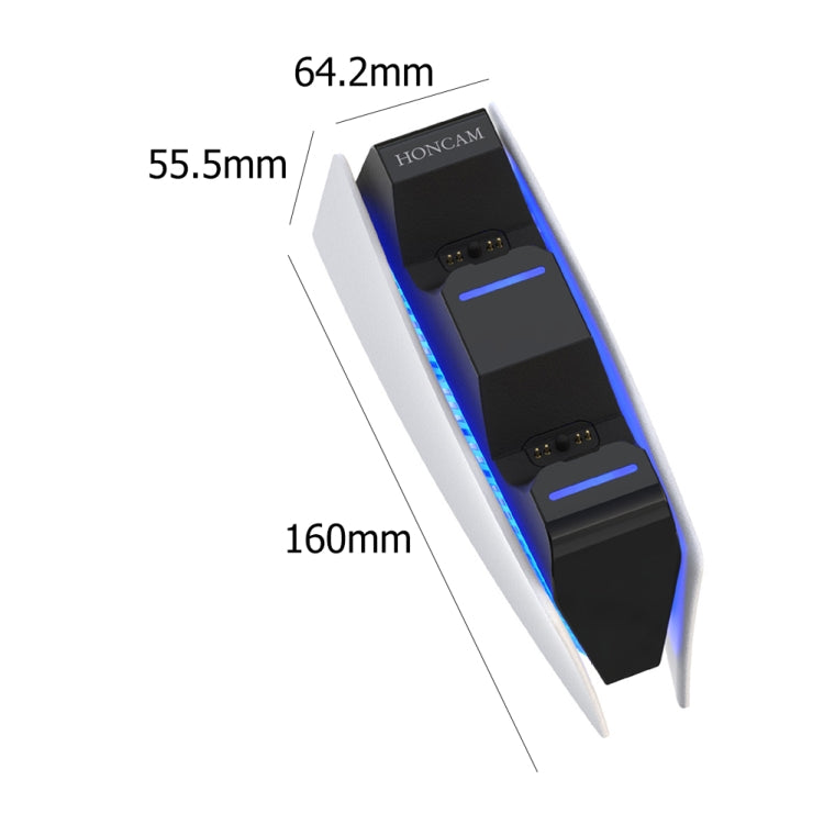 HONCAM For PS5 Gamepad Charger Dual Dock Charger(Black)
