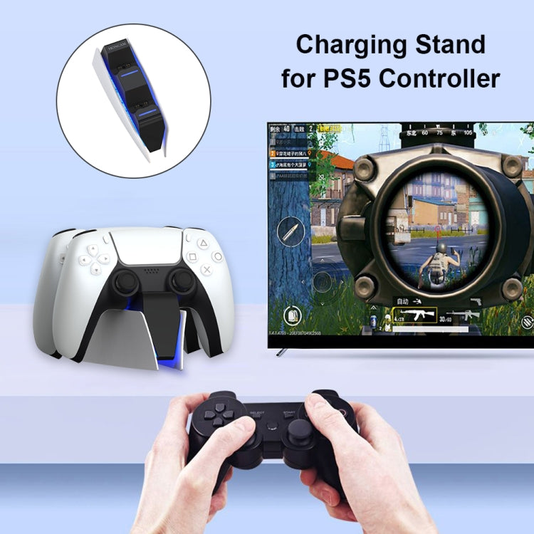 HONCAM For PS5 Gamepad Charger Dual Dock Charger(Blue)