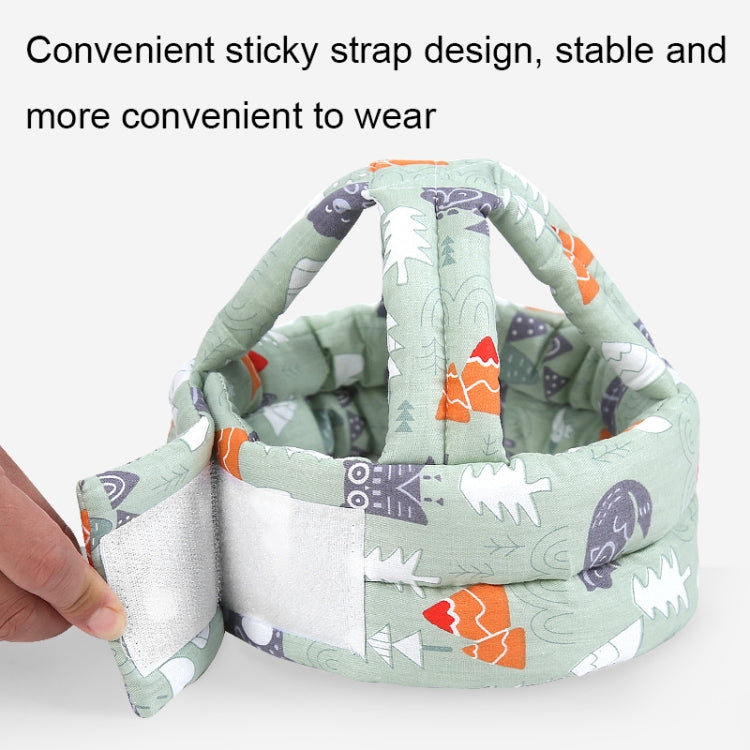 Baby Breathable Anti-fall Head Protective Cap Baby Protective Cap Toddler Bumper Cap, Spec: Pink Forest