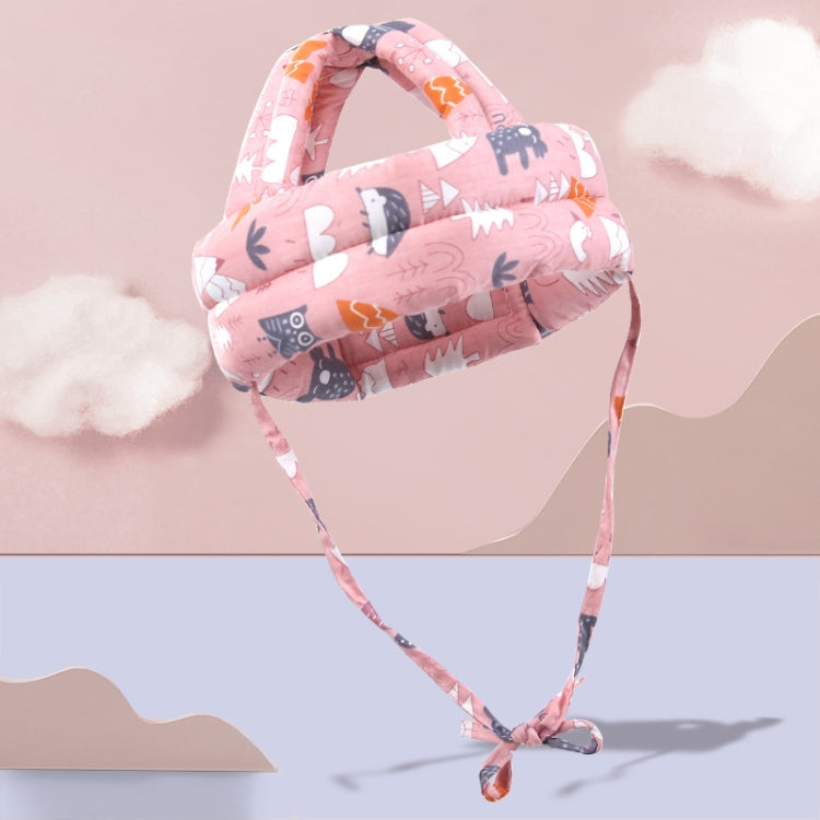 Baby Breathable Anti-fall Head Protective Cap Baby Protective Cap Toddler Bumper Cap, Spec: Pink Forest