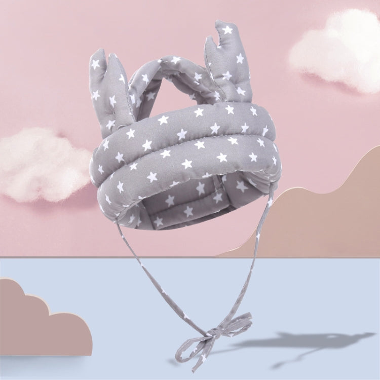 Baby Breathable Anti-fall Head Protective Cap Baby Protective Cap Toddler Bumper Cap, Spec: Gray Star Antlers