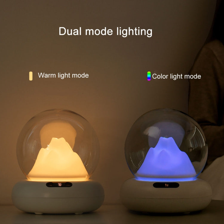 Rechargeable Moutain View Double Spray Aromatherapy Difusor Humidifier With Colorful Light(White)