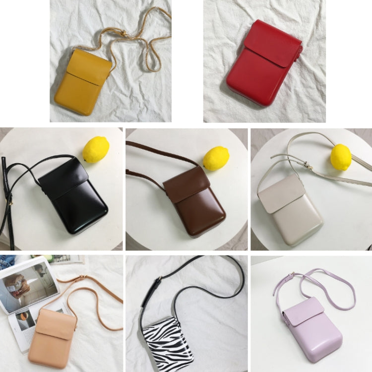 Fashion Versatile Vertical Models Single Shoulder Crossbody Mobile Phone Bag, Color: Brown