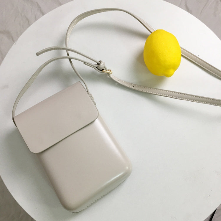 Fashion Versatile Vertical Models Single Shoulder Crossbody Mobile Phone Bag, Color: Creamy White