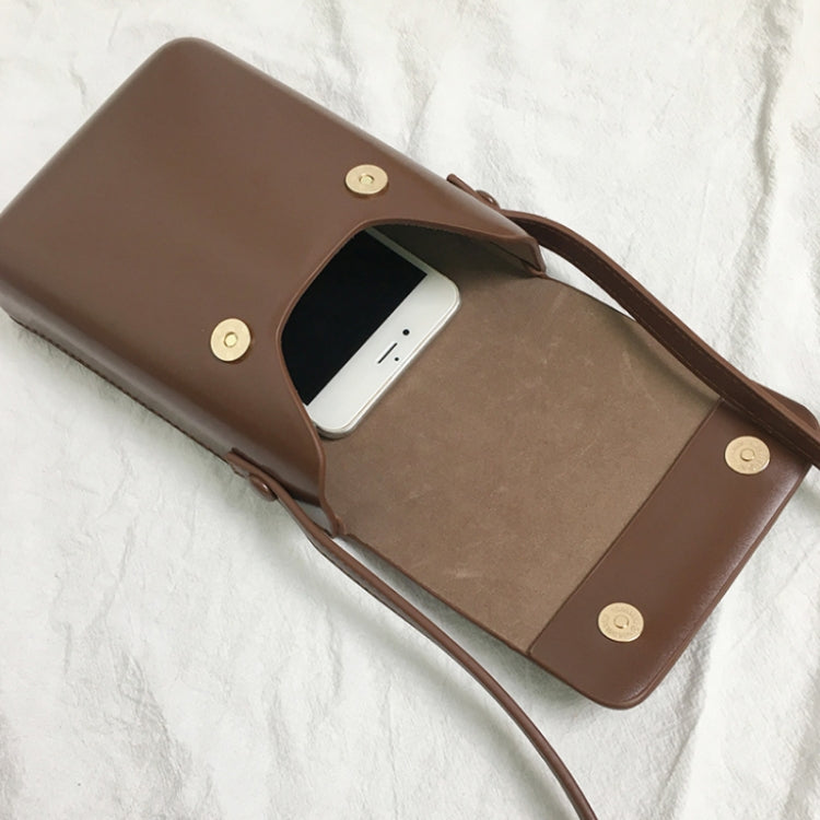 Fashion Versatile Vertical Models Single Shoulder Crossbody Mobile Phone Bag, Color: Apricot