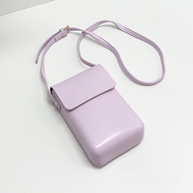 Fashion Versatile Vertical Models Single Shoulder Crossbody Mobile Phone Bag, Color: Purple