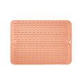 TPR Thickened Thermal Pad Wave Pattern Drain Anti-Slip Mat(Khaki Pink)