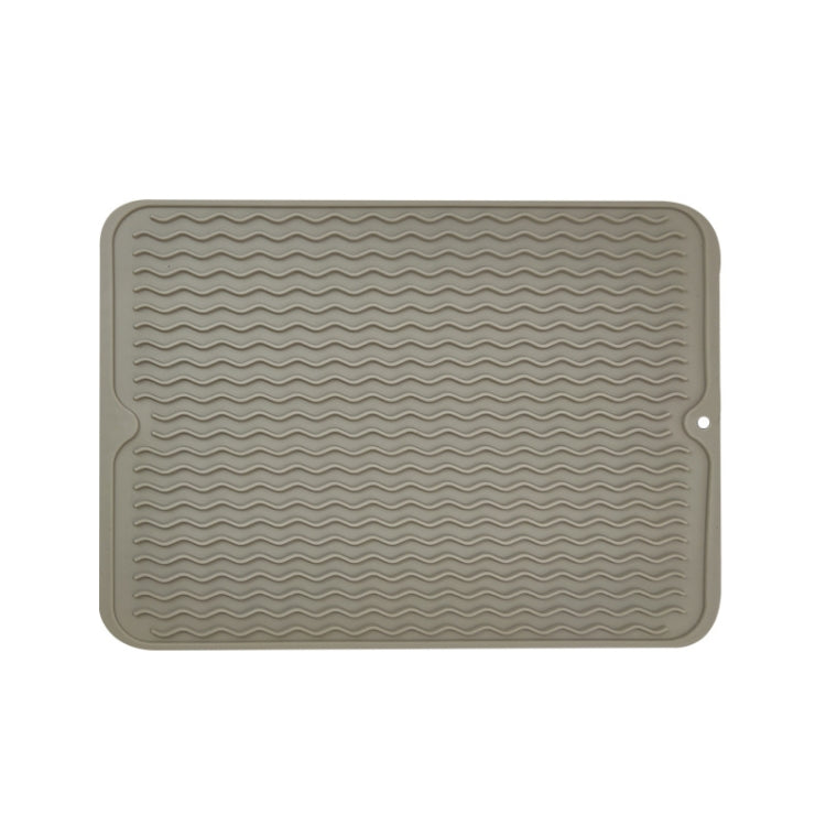 TPR Thickened Thermal Pad Wave Pattern Drain Anti-Slip Mat(Khaki Gray)