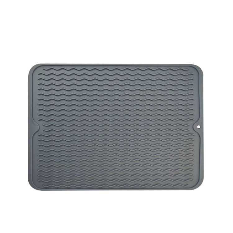 TPR Thickened Thermal Pad Wave Pattern Drain Anti-Slip Mat(Khaki Blue)