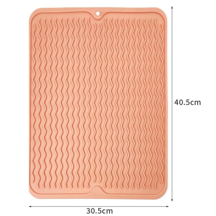 TPR Thickened Thermal Pad Wave Pattern Drain Anti-Slip Mat(Khaki Gray)