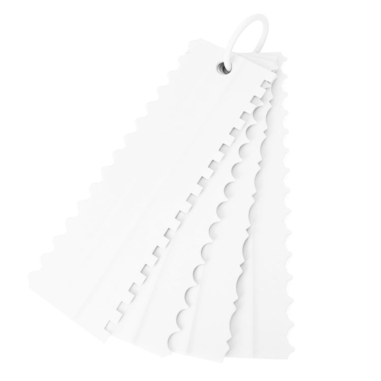 4 PCS / Set Plastic Cream Scraper PP Double Side Sawtooth Baked Cake Flattener(White)