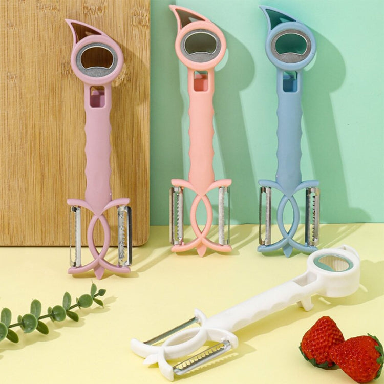 3 PCS 7 In 1 Multifunctional Peeling Bottle Opener Peeler Grater Can Opener(Purple)