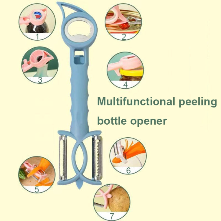 3 PCS 7 In 1 Multifunctional Peeling Bottle Opener Peeler Grater Can Opener(Purple)